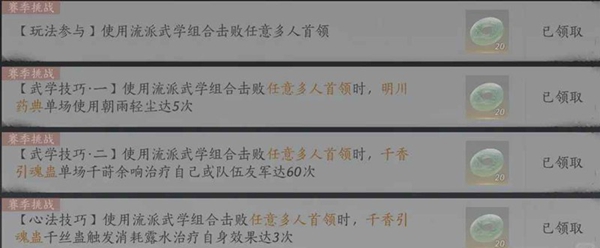 牵丝林流派挑战示意图
