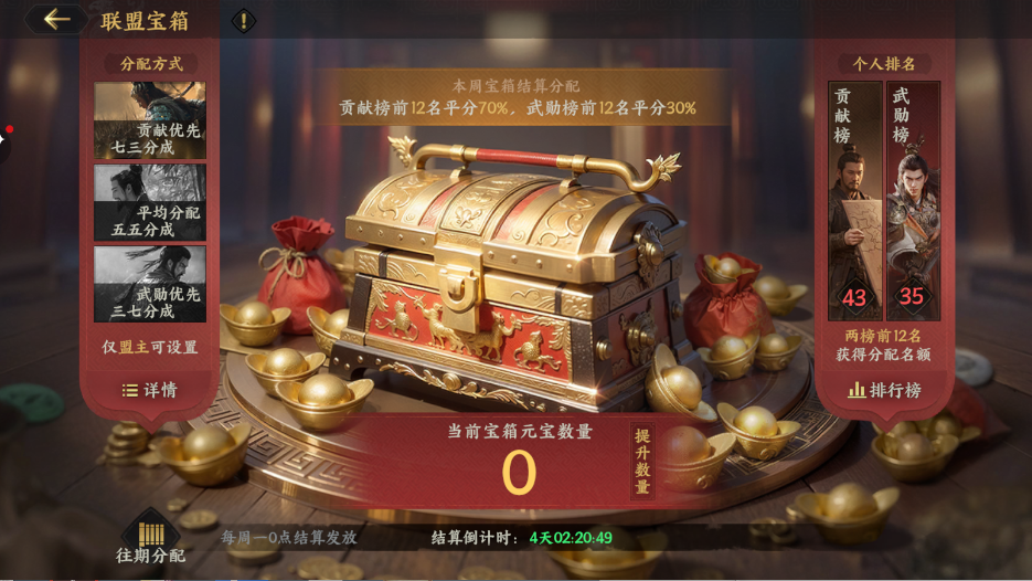 宝箱分配界面