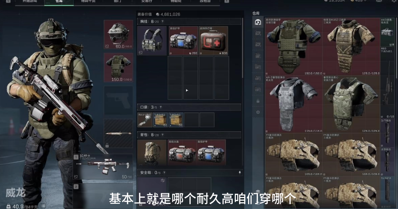 装备选择示意图