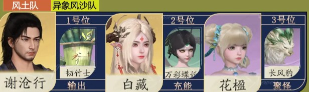 风土队阵容示意图